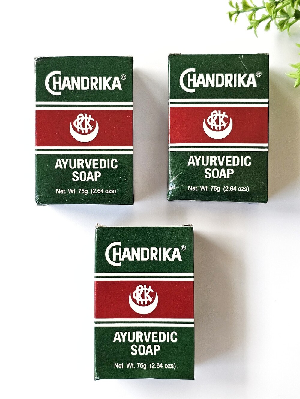 Chandrika Ayurvedic Soap Set of 3 Bars 75g Each New Herbal Bath Soap